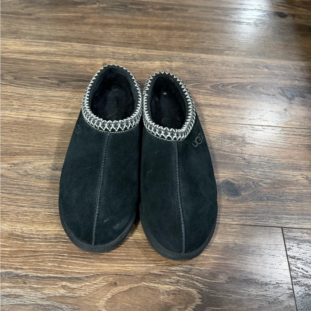 Men’s UGG Suede Slippers with Stitch Detail